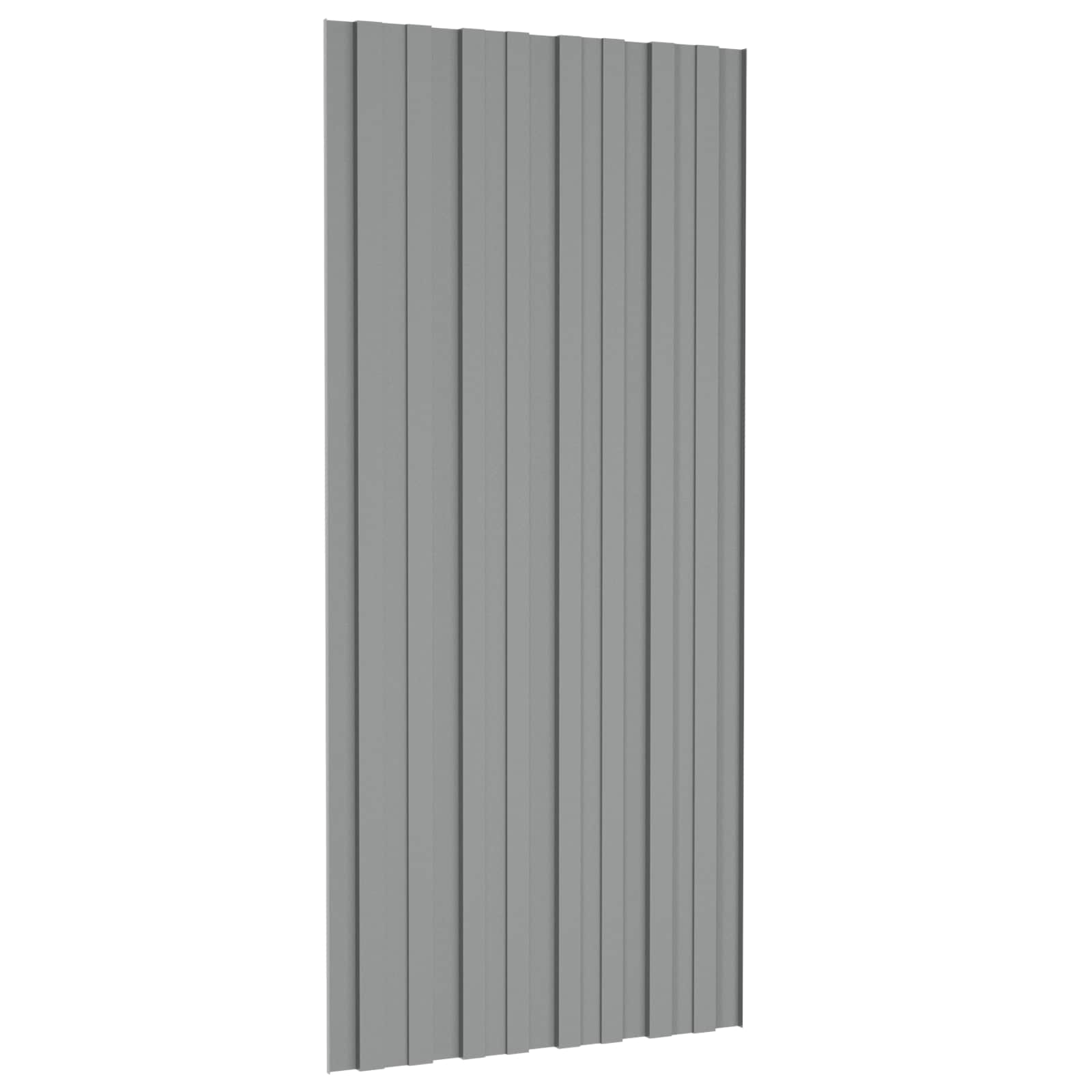 Panel de techo 12 pcs Gris 100 x 45 cm Acero galvanizado