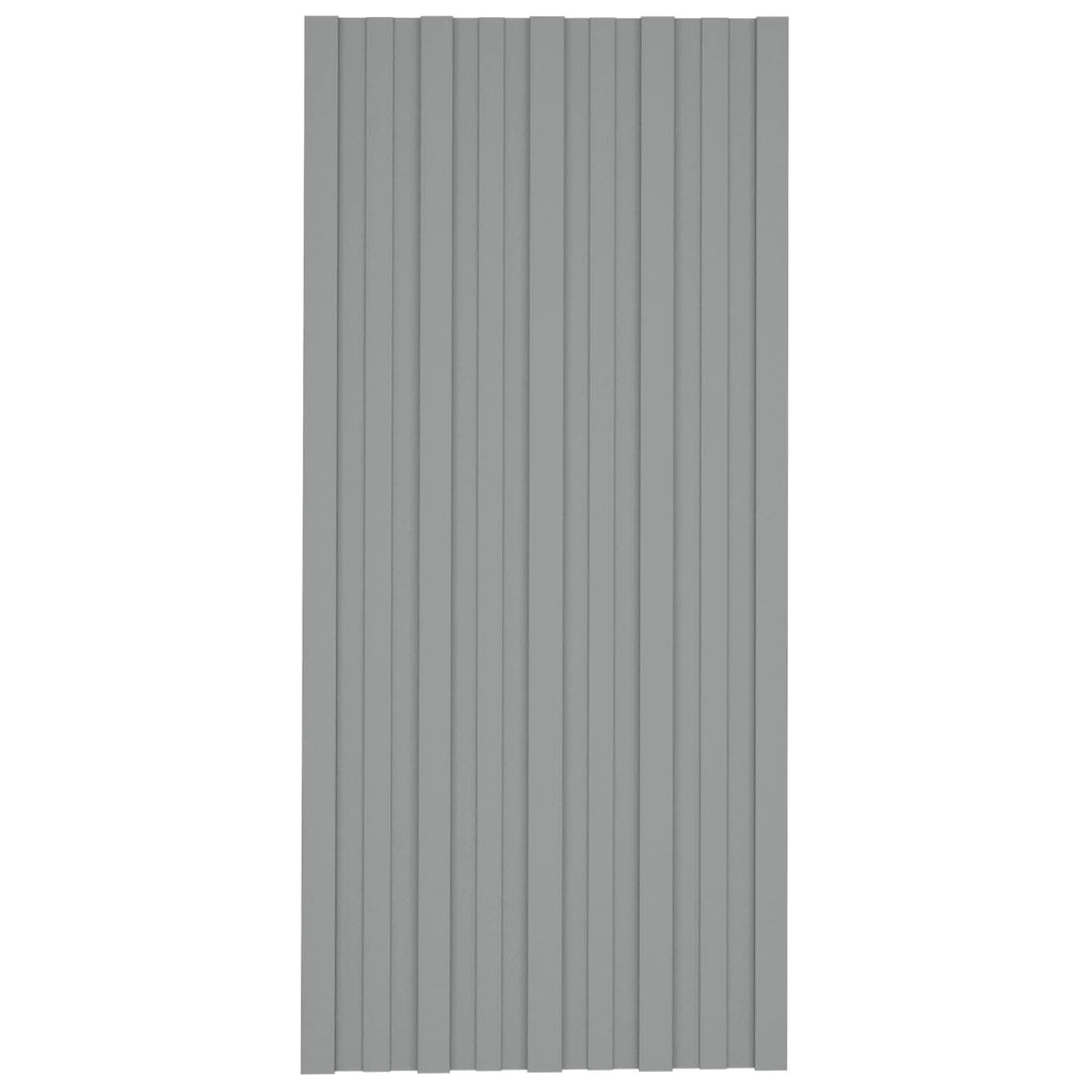 Panel de techo 12 pcs Gris 100 x 45 cm Acero galvanizado
