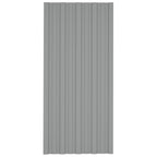 Panel de techo 12 pcs Gris 100 x 45 cm Acero galvanizado