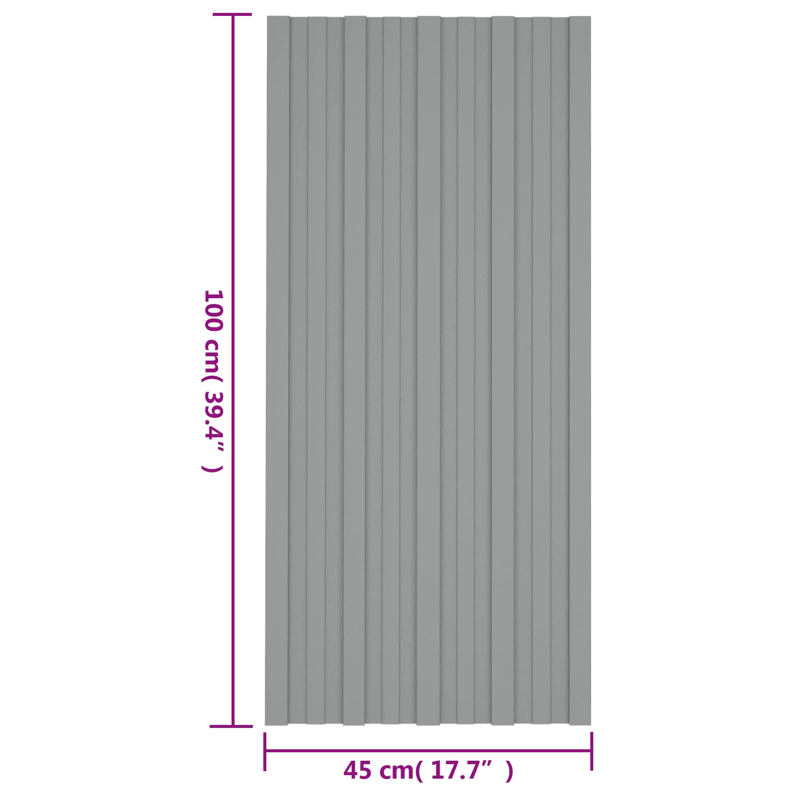 Panel de techo 12 pcs Gris 100 x 45 cm Acero galvanizado