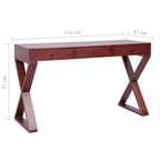 Escritorio ordenador madera maciza caoba 115x47x77 cm