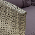 Set de muebles de jardín 2 pzas y cojines ratán sintético gris