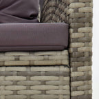 Set de muebles de jardín 2 pzas y cojines ratán sintético gris