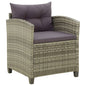 Garden armchair with cushions gray synthetic rattan