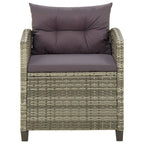 Sillón de jardín con cojines ratán sintético gris