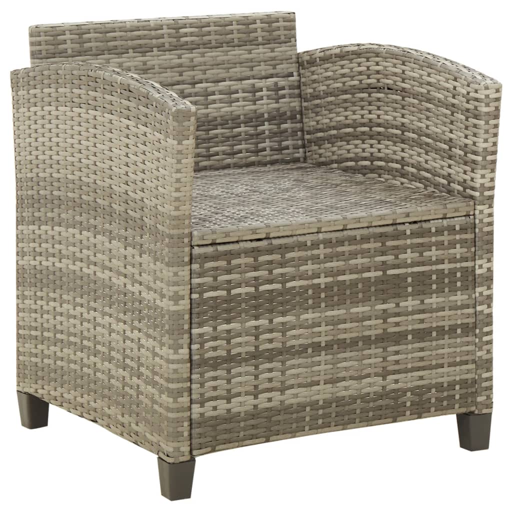 Sillón de jardín con cojines ratán sintético gris