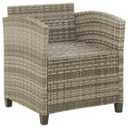 Sillón de jardín con cojines ratán sintético gris