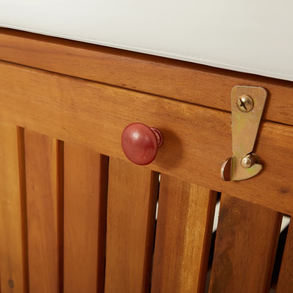 Banco de almacenaje con cojín madera maciza de acacia 148 cm