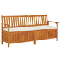 Banco de almacenaje con cojín madera maciza de acacia 148 cm
