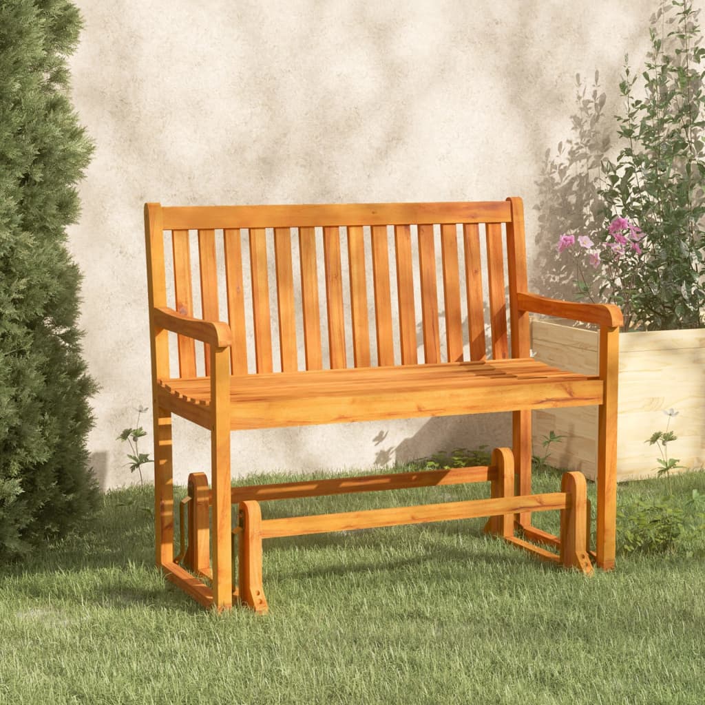 Banco balancín de jardín 110 cm madera maciza acacia