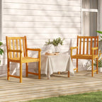 Sillas de comedor de jardín 4 uds con cojines madera de acacia