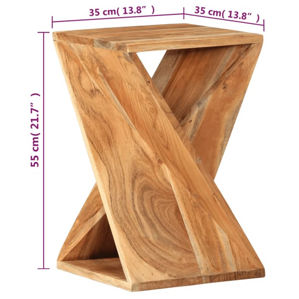 Mesa auxiliar madera maciza de acacia 35x35x55 cm