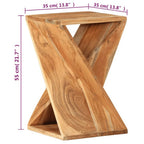 Mesa auxiliar madera maciza de acacia 35x35x55 cm
