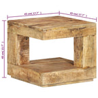 Mesa de centro de madera maciza de mango 45x45x40 cm
