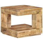 Mesa de centro de madera maciza de mango 45x45x40 cm