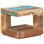 Mesa de centro de madera maciza reciclada 45x45x40 cm