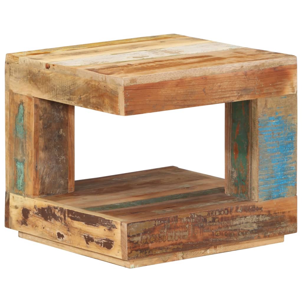 Mesa de centro de madera maciza reciclada 45x45x40 cm