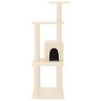 Rascador para gatos con postes de sisal crema 105 cm