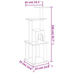 Rascador para gatos con postes de sisal crema 105 cm