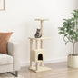 Arranhador para gatos com postes de sisal cor creme 104 cm