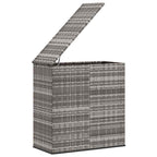 Baúl de cojines para jardín de ratán PE gris 100x49x103,5 cm