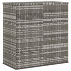 Baúl de cojines para jardín de ratán PE gris 100x49x103,5 cm