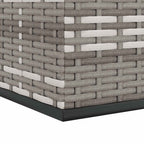 Baúl de cojines para jardín de ratán PE gris 100x49x103,5 cm