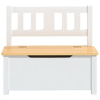 Banco de almacenaje para niños MDF blanco y beige 60x30x55 cm