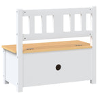 Banco de almacenaje para niños MDF blanco y beige 60x30x55 cm