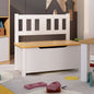 Banco de almacenaje para niños MDF blanco y beige 60x30x55 cm