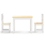 Mesa y silla infantil 3 pzas MDF blanco y beige