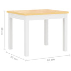 Mesa y silla infantil 3 pzas MDF blanco y beige