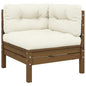 Corner garden sofa anthracite grey cushions acacia wood