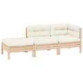 Muebles de jardín 3 piezas gris madera maciza de pino