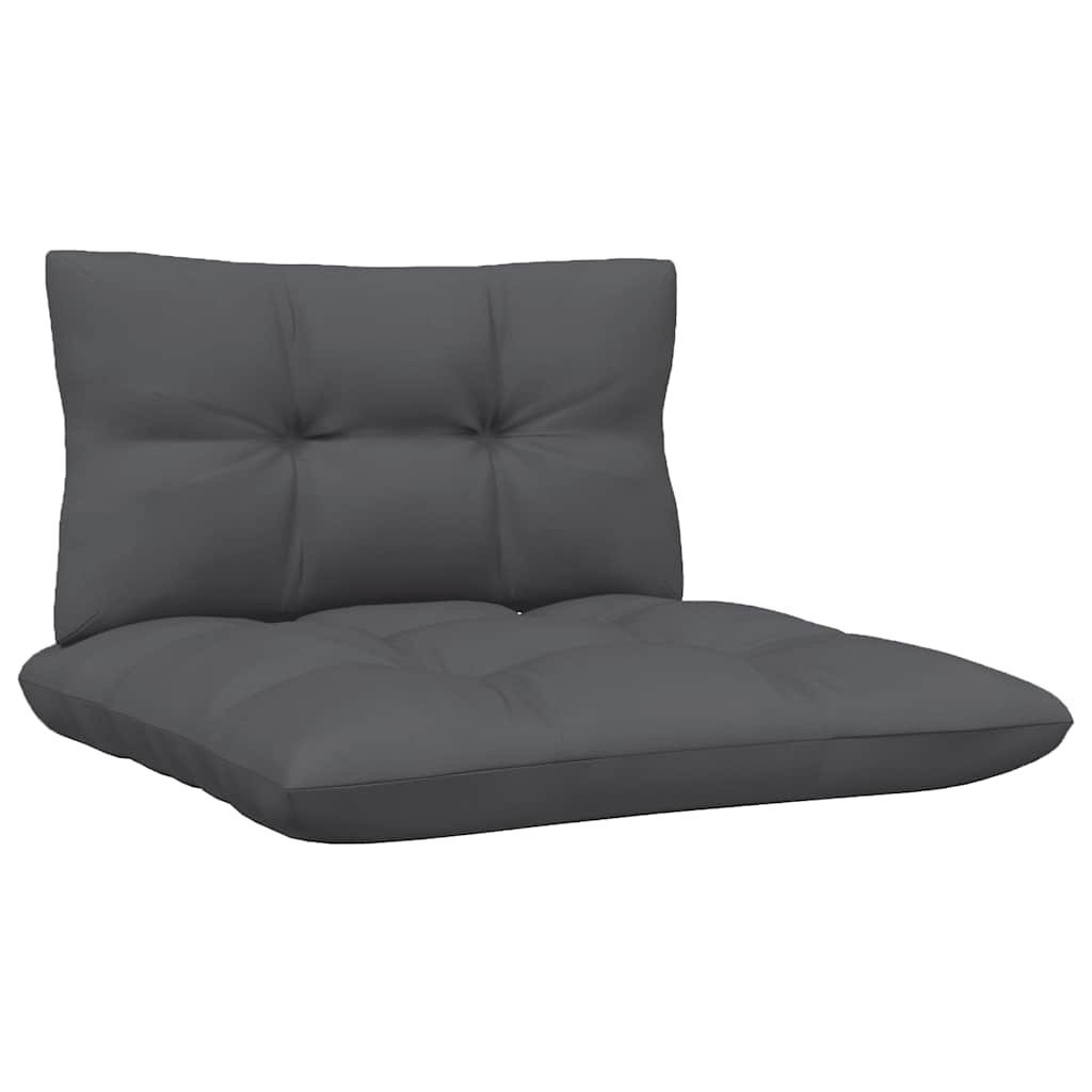 Muebles de jardín 3 pzas con cojines negro madera maciza pino