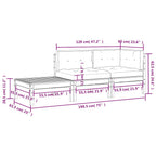 Juego muebles de jardín 3 pzas cojines gris madera pino maciza
