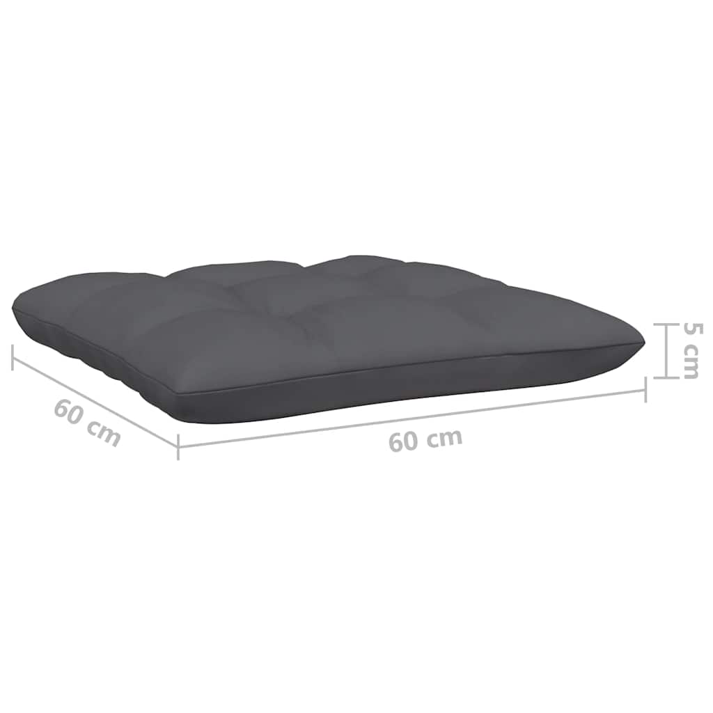 Juego muebles de jardín 3 pzas cojines gris madera pino maciza