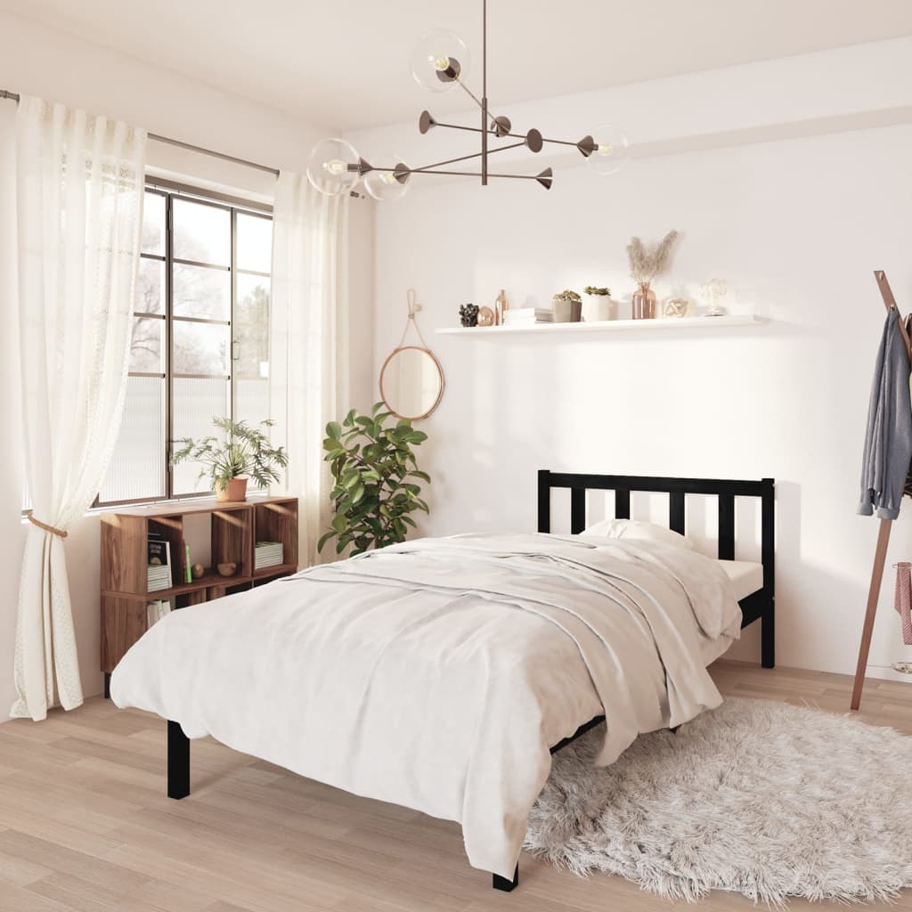 Cama sin colchón madera maciza de pino marrón cera 100x200 cm
