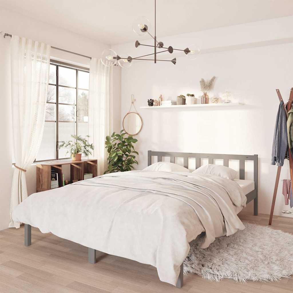 Cama sin colchón madera maciza de pino marrón cera 100x200 cm