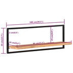 Estantes de pared 2 unidades madera maciza acacia 100x24x35 cm