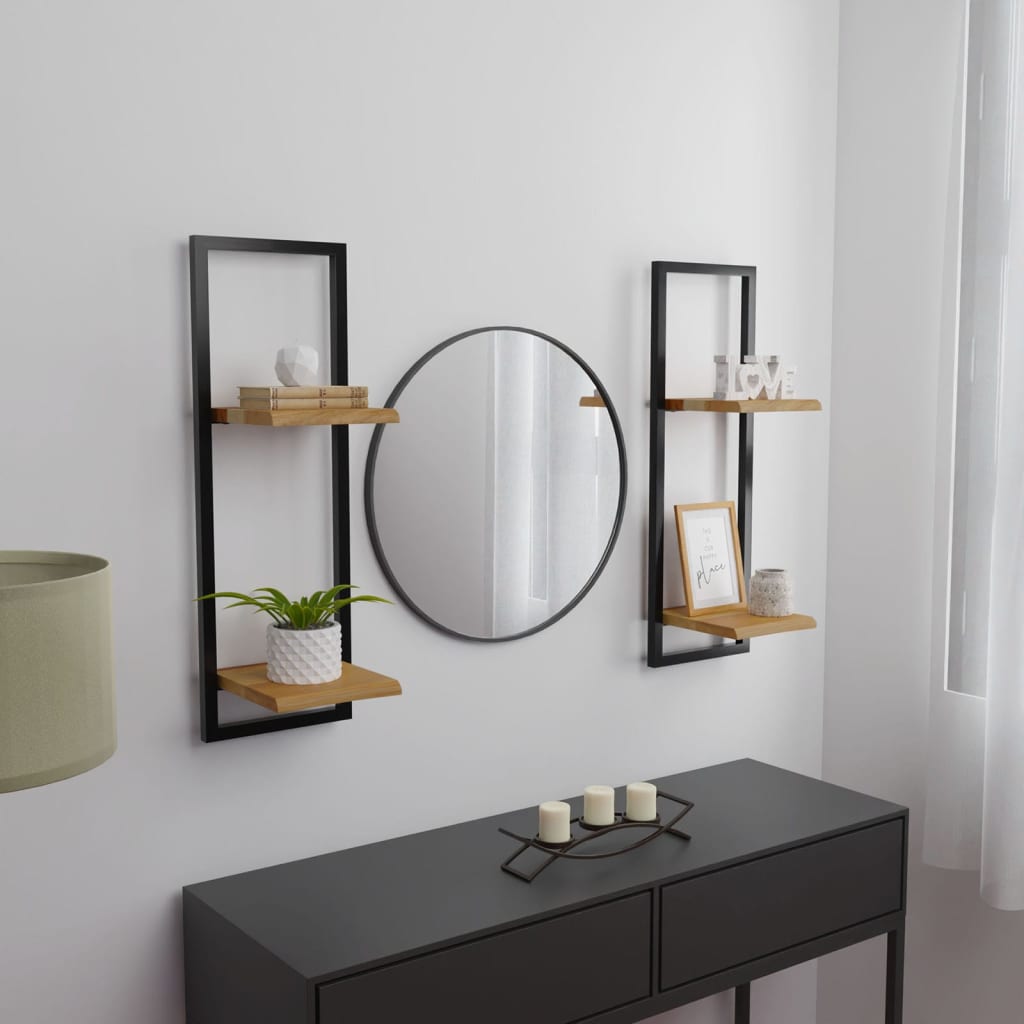 Estantes de pared 2 unidades madera maciza acacia 100x24x35 cm