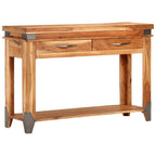 Mesa consola de madera maciza de acacia 110x34x74 cm