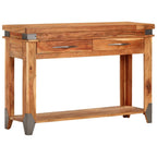 Mesa consola de madera maciza de acacia 110x34x74 cm