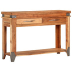 Mesa consola de madera maciza de acacia 110x34x74 cm