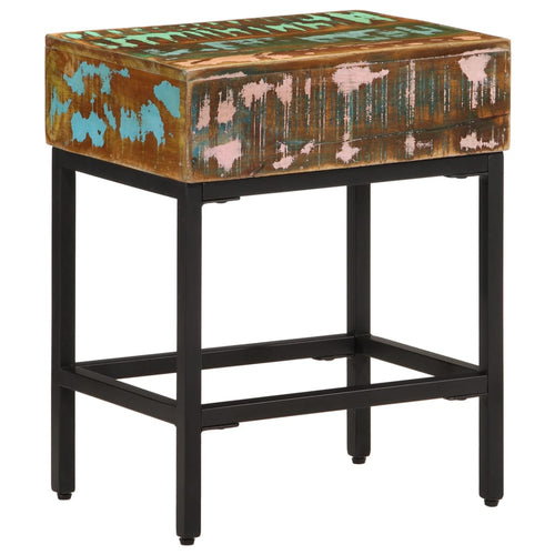 Mesa auxiliar madera maciza reciclada 40x30x51 cm