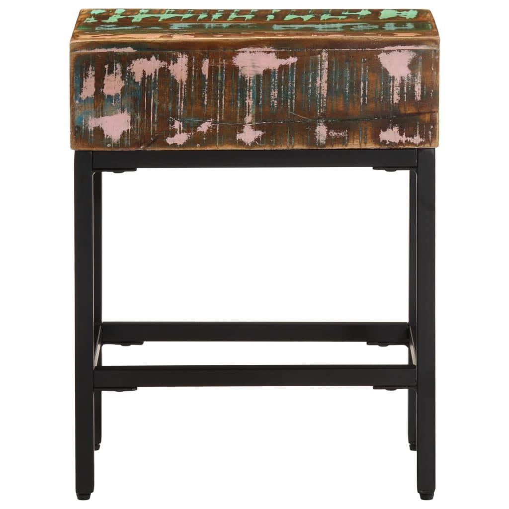 Mesa auxiliar madera maciza reciclada 40x30x51 cm