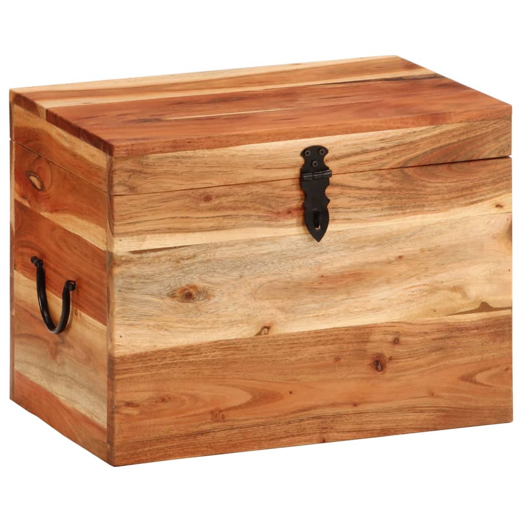 Caixa de arrumação em madeira de acácia maciça 39x28x31 cm