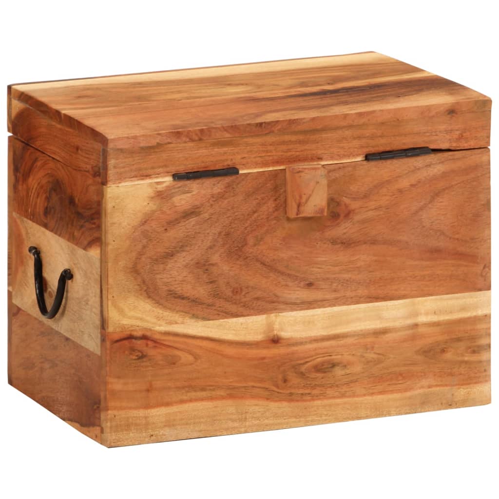 Caixa de arrumação em madeira de acácia maciça 39x28x31 cm