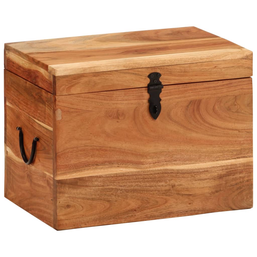 Caixa de arrumação em madeira de acácia maciça 39x28x31 cm