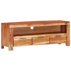 Mueble de TV de madera maciza de acacia 110x30x40 cm